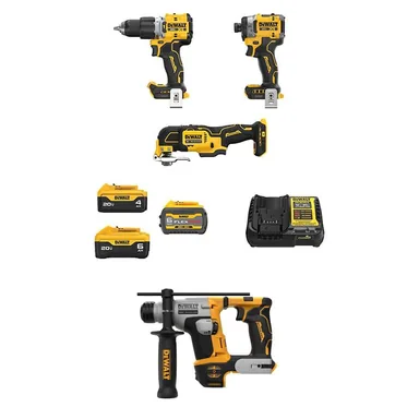 DeWalt DCK316ST2M1W72B, bundle: 20V MAX Lithium-Ion Cordless Combo Kit(3-Tool) & 5/8 in. Hammer Drill w/ FLEXVOLT 6Ah, 20V 6Ah & 4Ah Batteries & Charger