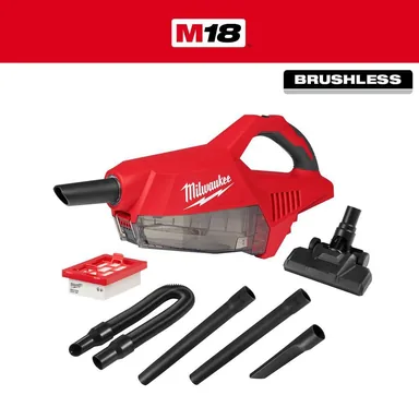 Milwaukee 0892-20, bare tool: M18 18-Volt Lithium-Ion Brushless Bagless Cordless HEPA Handheld Vacuum