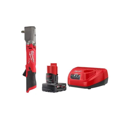 Milwaukee 2564-20-48-59-2440, bundle: M12 FUEL 12V Lithium-Ion Brushless Cordless 3/8 in. Right Angle Impact Wrench W/M12 4.0 Ah Starter Kit