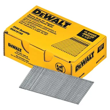 DeWalt DCA16150, accessory: 1-1/2 in. 16-Gauge Angled Finish Nails (2500 Pack)