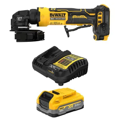 DeWalt DCG400BWCBP320C, bundle: ATOMIC 20V MAX Lithium-Ion Cordless 4 in. Angle Grinder with Paddle Switch with XR 3.5Ah Battery and Charger