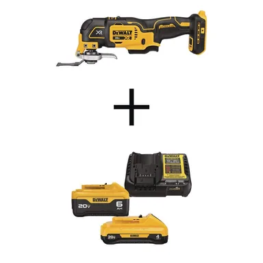 DeWalt DCS356BWCB2460C, bundle: 20V MAX XR Cordless Brushless 3-Speed Oscillating Multi-Tool with 20V MAX XR Premium Lithium-Ion 6.0Ah & 4.0Ah Batteries
