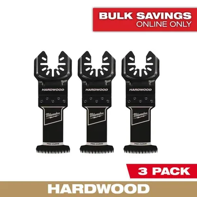 Milwaukee 49-25-1133, accessory: 1-3/8 in. High Carbon Steel Universal Fit Japanese Teeth Hardwood Cutting Multi-Tool Oscillating Blade (3-Pack)