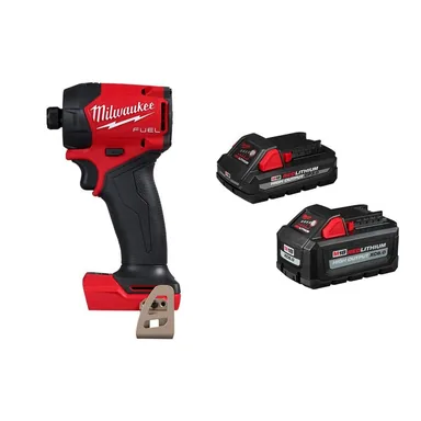 Milwaukee 2761-20-48-11-1865S, bundle: M18 FUEL SURGE 18V Lithium-Ion Brushless Cordless 1/4 in. Hex Impact Driver w/ 6Ah & 3Ah High Output Battery Pack