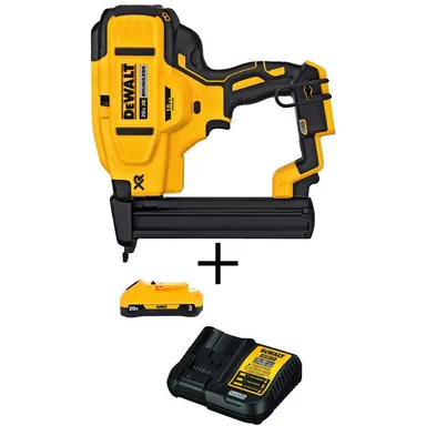 DeWalt DCN681BW230C, bundle: 20V MAX XR Lithium-Ion 18-Gauge Cordless Narrow Crown Stapler, (1) 3.0Ah Battery, and Charger