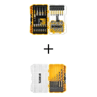 DeWalt DWAUMF50SETW180, accessory: MAXFIT ULTRA 1/4 in. Hex Steel Screwdriving Bit Set (50-Piece) and Black and Gold Twist Drill Bit Set (10-Piece)