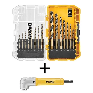 DeWalt DWA1195WARA60, accessory: Black and Gold Drill Bit Set with MAXFIT Right Angle Magnetic Attachment (15-Piece)