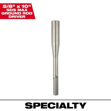 Milwaukee 48-62-4093, accessory: 5/8 in. x 10 in. SDS-MAX Ground Rod Driver (photograph from the Home Depot listing)