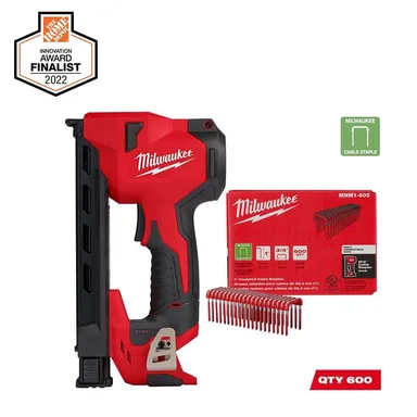 Milwaukee 2448-20-MNM1-600, unclassified: M12 12 Volt Lithium Ion Cordless Cable Stapler w/1 in. Insulated Cable Staples 600 Per Box
