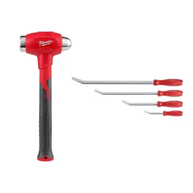 Milwaukee 48-22-9141-48-22-9214, bundle: 32 oz. Dead Blow Ball Peen Hammer with Pry Bar Set