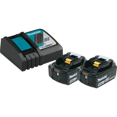 Makita BL1850BDC2X1, unclassified: Makita 18V LXT Lithium-Ion Battery and Rapid Optimum Charger Starter Pack, (2) 5.0Ah Batteries (BL1850BDC2X1)