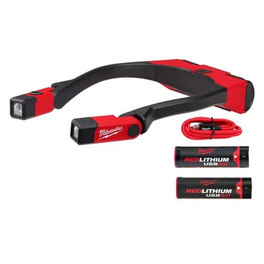 Milwaukee 2117-21-48-11-2131, bundle: 400 Lumens LED REDLITHIUM Rechargeable Neck Light with Extra USB 3.0 Ah Battery
