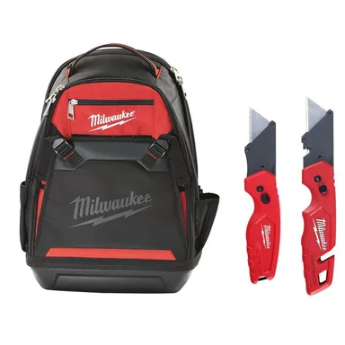 Milwaukee 48-22-8200-48-22-1503, bundle: Jobsite Backpack with Fastback Knives (2-Pack)