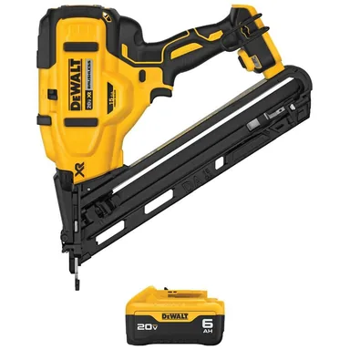 DeWalt DCN650BWDCB206, bundle: 20V MAX XR Lithium-Ion Cordless 15-Gauge Angled Finish Nailer with 20V MAX Lithium-Ion 6. 0Ah Battery