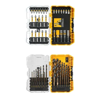 DeWalt DWAUMF30SETW181, accessory: Maxfit Ultra 1/4 in. Hex Steel Screwdriving Bit Set (30-Piece) and Black and Gold Twist Drill Bit Set (21-Piece)