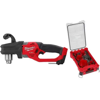 Milwaukee 2807-20-49-56-9295, bundle: M18 FUEL GEN II 18-Volt Lithium-Ion Brushless Cordless 1/2 in. Hole Hawg Right Angle Drill w/9pc PACKOUT Hole Saw Kit