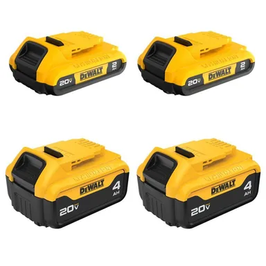 DeWalt DCB324-4, accessory: 20V MAX Lithium-Ion 2.0Ah Battery (2 -Pack) and 20V MAX Lithium-Ion 4.0Ah Battery (2 -Pack)