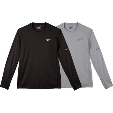 Milwaukee 415B-XL-415G-XL, bundle: Men's X-Large Black and Gray WORKSKIN Light Weight Performance Long Sleeve T-Shirt (2-Pack)