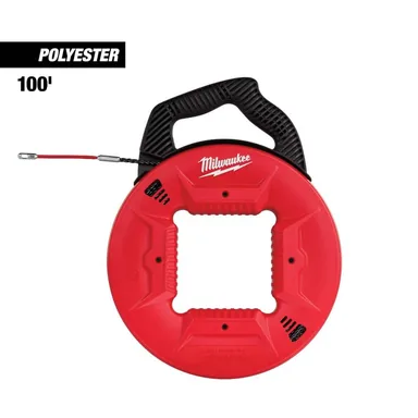 Milwaukee 48-22-4195, unpowered: 100 ft. Polyester Fish Tape with Flexible Metal Leader