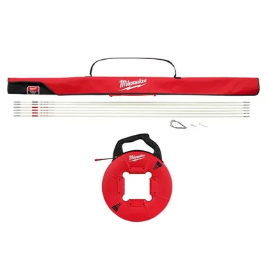 Milwaukee 48-22-4155-48-22-4167, bundle: 30 ft. Fiberglass Fish Stick Low/Mid/High Flex Combo Kit with 200 ft. Polyester Fish Tape with Non-Conductive Tip