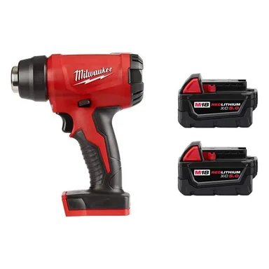 Milwaukee 2688-20-48-11-1850-48-11-1850, bundle: M18 18V Lithium-Ion Cordless Compact Heat Gun with (2) M18 5.0 Ah Batteries