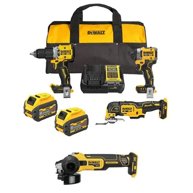 DeWalt DCK350T2WCG405B, bundle: 20V MAX Lithium-Ion Cordless 3-Tool Combo Kit and 4.5 in. Small Angle Grinder with 2 FLEXVOLT 6 Ah Batteries and Charger