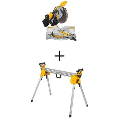 DeWalt DWS716WDWX724, bundle: 15 Amp Corded 12 in. Compound Double Bevel Miter Saw with 29.8 lbs. Compact Miter Saw Stand with 500 lbs. Capacity