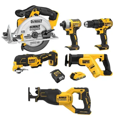 DeWalt DCK540D1WCS382B, bundle: 20V MAX Lithium-Ion Cordless Combo Kit (5-Tool) and 20V MAX Brushless Reciprocating Saw with 2.0 Ah Battery and Charger