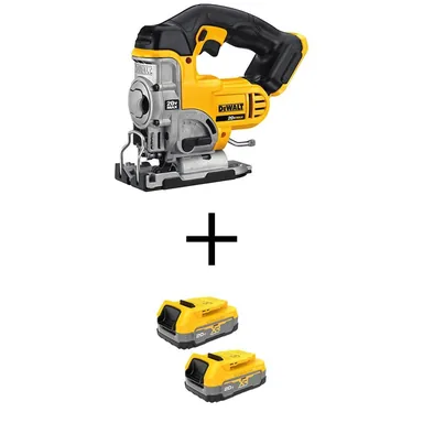 DeWalt DCS331BWBP034-2, bundle: 20V MAX Lithium-Ion Cordless Jig Saw with (2) 20V MAX POWERSTACK Compact Lithium-Ion Batteries
