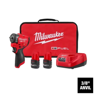Milwaukee 3049-22, kit: M12 FUEL 12V Lithium-Ion Brushless Cordless 3/8 in. Subcompact Impact Wrench w/ Friction Ring Kit (photograph from the Home Depot listing)