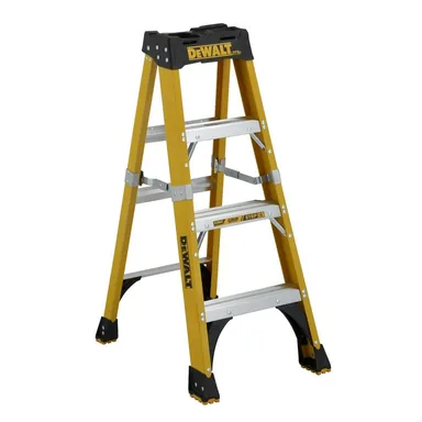 DeWalt DXL3410-04, unpowered: 4 ft. Fiberglass Stepladder, 375 lbs. Load Capacity, Type IAA