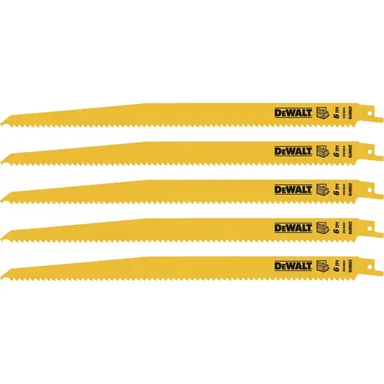 DeWalt DW4804, accessory: 12 in. 6 TPI Taper Back Bi-Metal Reciprocating Saw Blade (5-Pack)