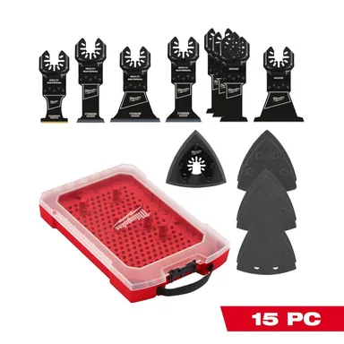 Milwaukee 49-10-9215, accessory: Oscillating Multi-Tool Blade Kit (15-Piece) (photograph from the Home Depot listing)