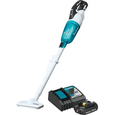 Makita XLC03R1WX4, kit: Makita XLC03R1WX4 18V LXT Lithium-ion Brushless Cordless Compact Stick Vacuum Kit, Trigger w/ Lock (2.0Ah)