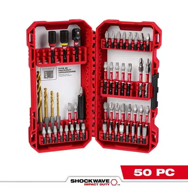 Milwaukee 48-32-4024, accessory: SHOCKWAVE Impact Duty Alloy Steel Screw Driver Drill Bit Set (50-Piece)