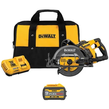 DeWalt DCS577X1WDCB609, bundle: Flexvolt 60V MAX 7-1/4 in. Cordless Worm Drive Style Saw with (2) 9. 0Ah Batteries Kit