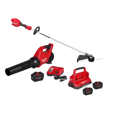 Milwaukee 3046-20-3017-21HD-48-59-1842F, bundle: M18 FUEL 18V 16 in. Brushless Cordless Straight Shaft String Trimmer w/ Blower Kit, (2) 12.0 AH FORGE Battery, Charger