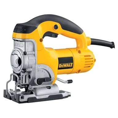 DeWalt DW331K, standalone tool: 6.5 Amp Corded Variable Speed Jig Saw Kit with Kit Box (photograph from the Home Depot listing)