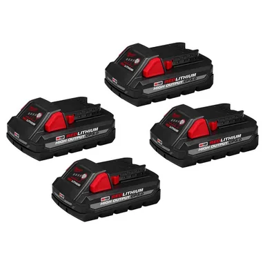 Milwaukee 48-11-1837-x2, accessory: M18 18-Volt Lithium-Ion HIGH OUTPUT CP 3.0 Ah Battery Pack (4-Pack)