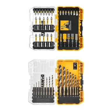 DeWalt DWAUMF30SETW195, accessory: Maxfit Ultra 1/4 in. Hex Steel Screwdriving Bit Set (30-Piece) and Black and Gold Twist Drill Bit Set (15-Piece)