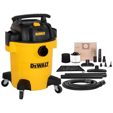 DeWalt DXV06PL, standalone tool: 6 Gal. 4.0 HP Poly Wet/Dry Vacuum with Hose and Accessories