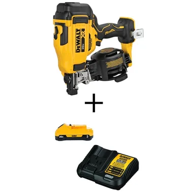 DeWalt DCN45RNB230C, unclassified: 20V MAX Lithium-Ion 15-Degree Electric Cordless Roofing Nailer with 3.0Ah Battery Pack and Charger