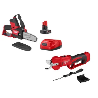 Milwaukee 2534-20-2527-21, bundle: M12 12V Cordless Brushless Pruner Shears with M12 Pruning Saw HATCHET, 4.0 Ah Battery, Charger