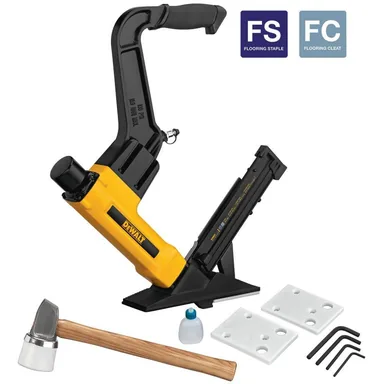 DeWalt DWFP12569, standalone tool: 2-in-1 Pneumatic 15.5-Gauge and 16-Gauge Flooring Tool