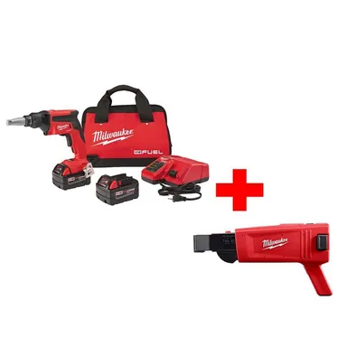 Milwaukee 2866-22-49-20-0001, bundle: M18 FUEL 18V Lithium-Ion Brushless Cordless Drywall Screw Gun XC Kit with Collated Screw Gun Attachment