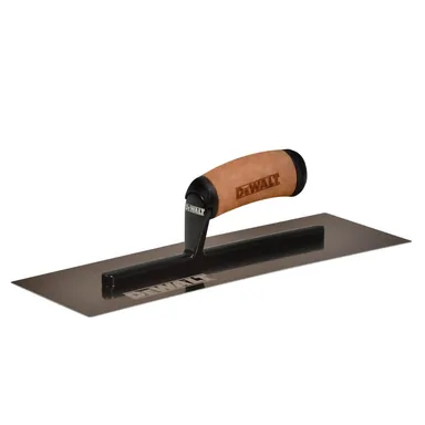 DeWalt DXTT-2-962, unpowered: 4.75 in. x 14 in. Gold Stainless Steel Flat Trowel with Leather Handle
