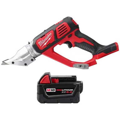 Milwaukee 2635-20-48-11-1850, bundle: M18 18-Volt Lithium-Ion Cordless 18-Gauge Double Cut Metal Shear w/5.0 ah Battery