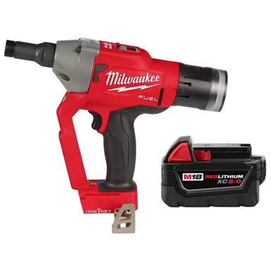 Milwaukee 2661-20-48-11-1850, bundle: M18 FUEL ONE-KEY 18V Lithium-Ion Brushless Cordless 1/4 in. Lockbolt Tool w/5.0 ah Battery