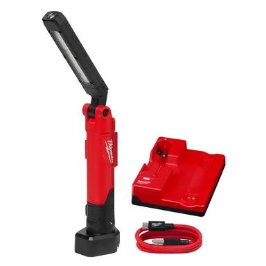 Milwaukee 2128-22, kit: 550 Lumens LED REDLITHIUM USB Stick Light with Magnet and Charging Dock (photograph from the Home Depot listing)