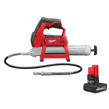 Milwaukee 2446-20-48-11-2450, bundle: M12 12V Lithium-Ion Cordless Grease Gun (Tool-Only) & M12 12-Volt Lithium-Ion XC High Output 5.0 Ah Battery Pack